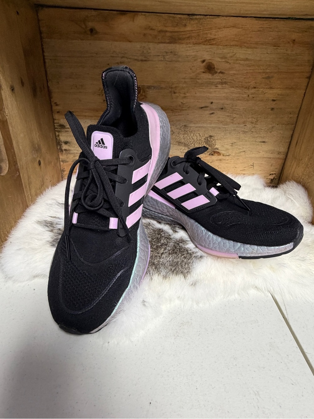 Adidas Ultraboost Women's Black & Pink Athletic Running Sneakers